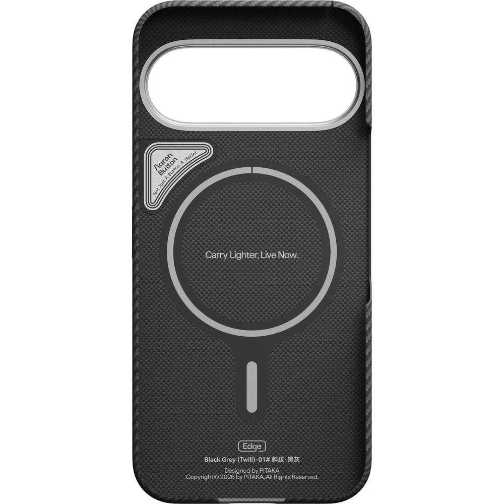 Pitaka Edge Case, etui z trzema programowalnymi przyciskami, szybki dostęp do skrótów, Black & Grey (czarno-szary)