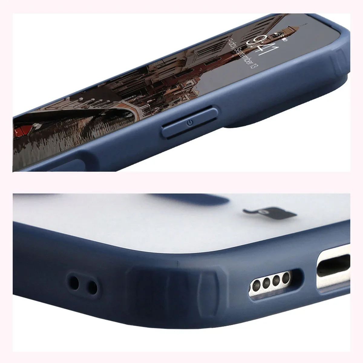 Wzmocnione narożniki i podwyższone ranty ekranu w etui Bizon Case MatteO do iPhone 18 Pro Max / 17 Pro Max