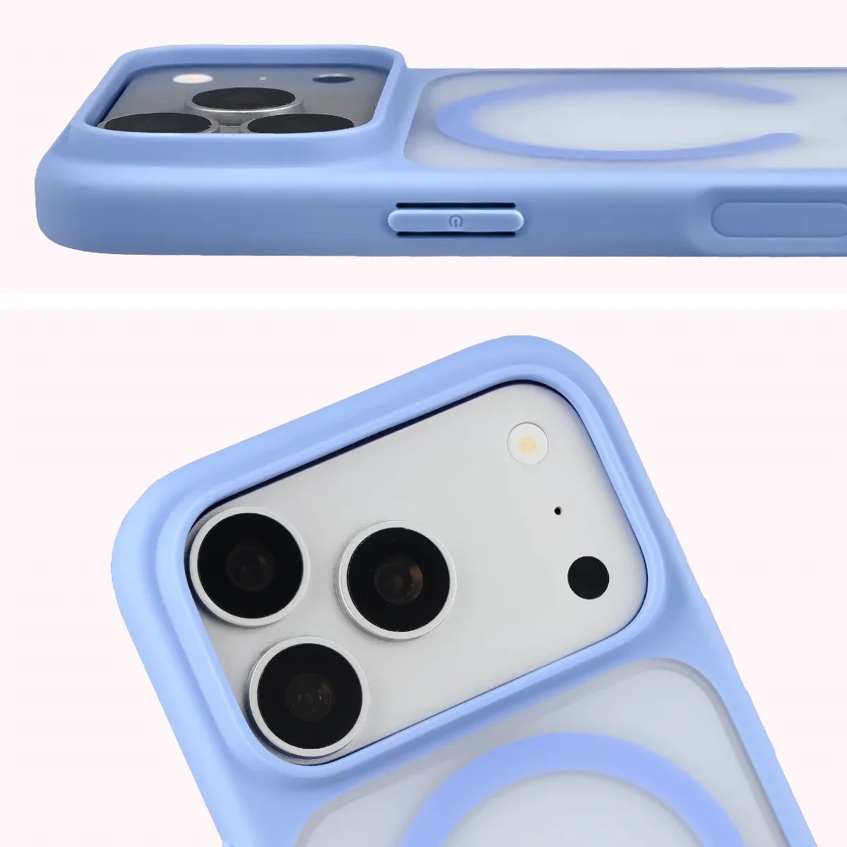 Pełne wycięcie i podwyższone krawędzie aparatu w etui Bizon Case MatteO do iPhone 18 Pro Max / 17 Pro Max