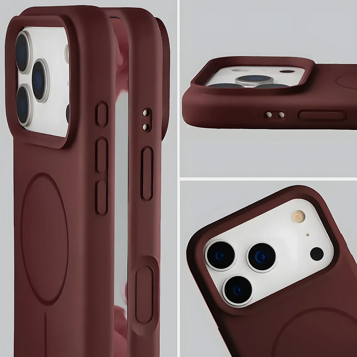 Wycięcie na obiektywy i podwyższone krawędzie w etui Bizon Soft Case Magnetic do iPhone 18 Pro / 17 Pro