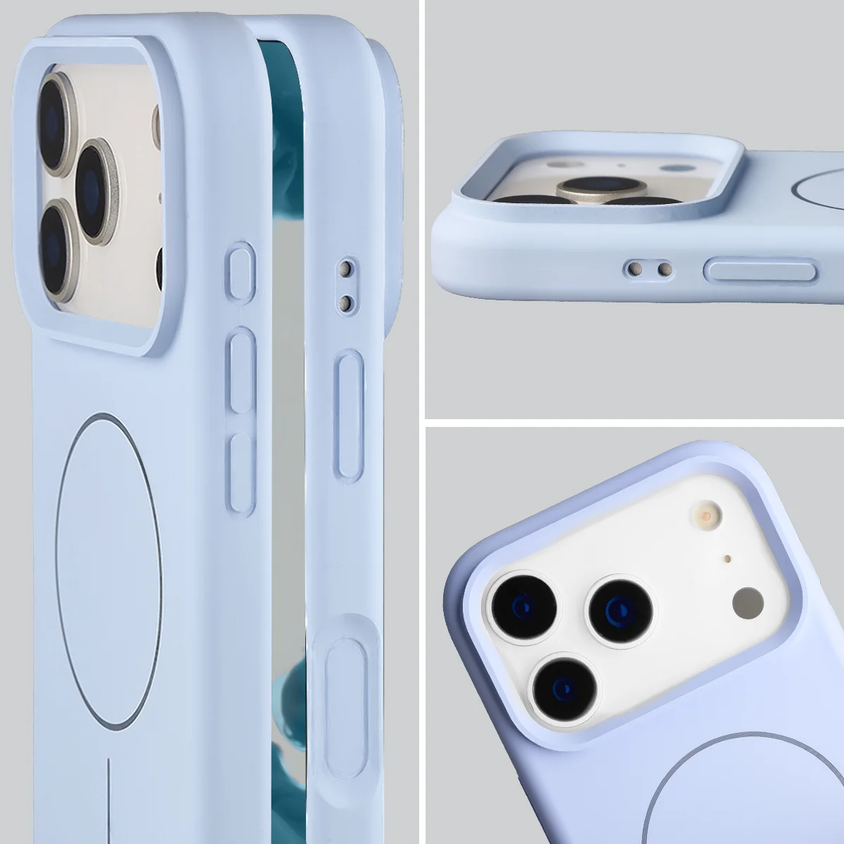 Wycięcie na obiektywy i podwyższone krawędzie w etui Bizon Soft Case Magnetic do iPhone 18 Pro / 17 Pro