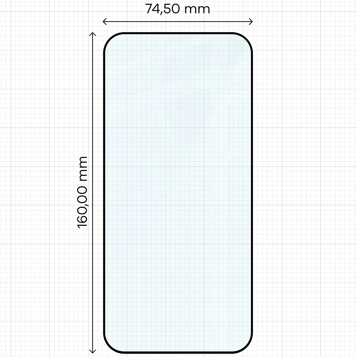 Miarka z wymiarami szkła hartowanego Bizon Glass Edge do Xiaomi POCO F9 Ultra