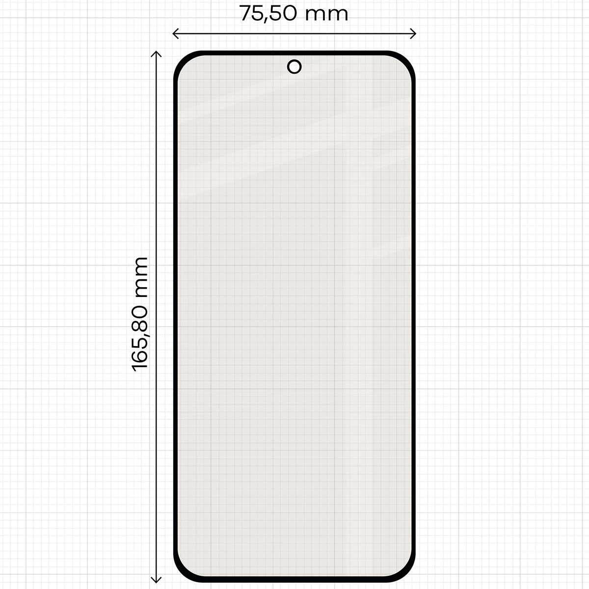 Miarka z wymiarami szkła matowego Bizon Glass Matte do Xiaomi Redmi Note 17 5G / 4G