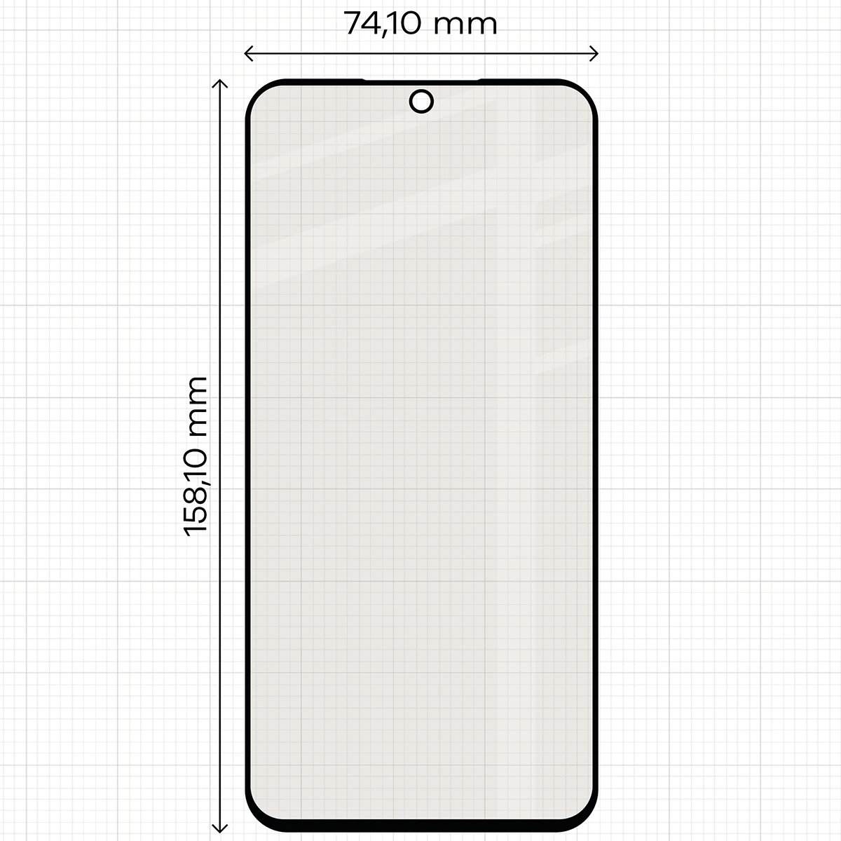 Miarka z wymiarami szkła matowego Bizon Glass Matte do Galaxy S25 FE, Galaxy S26 FE