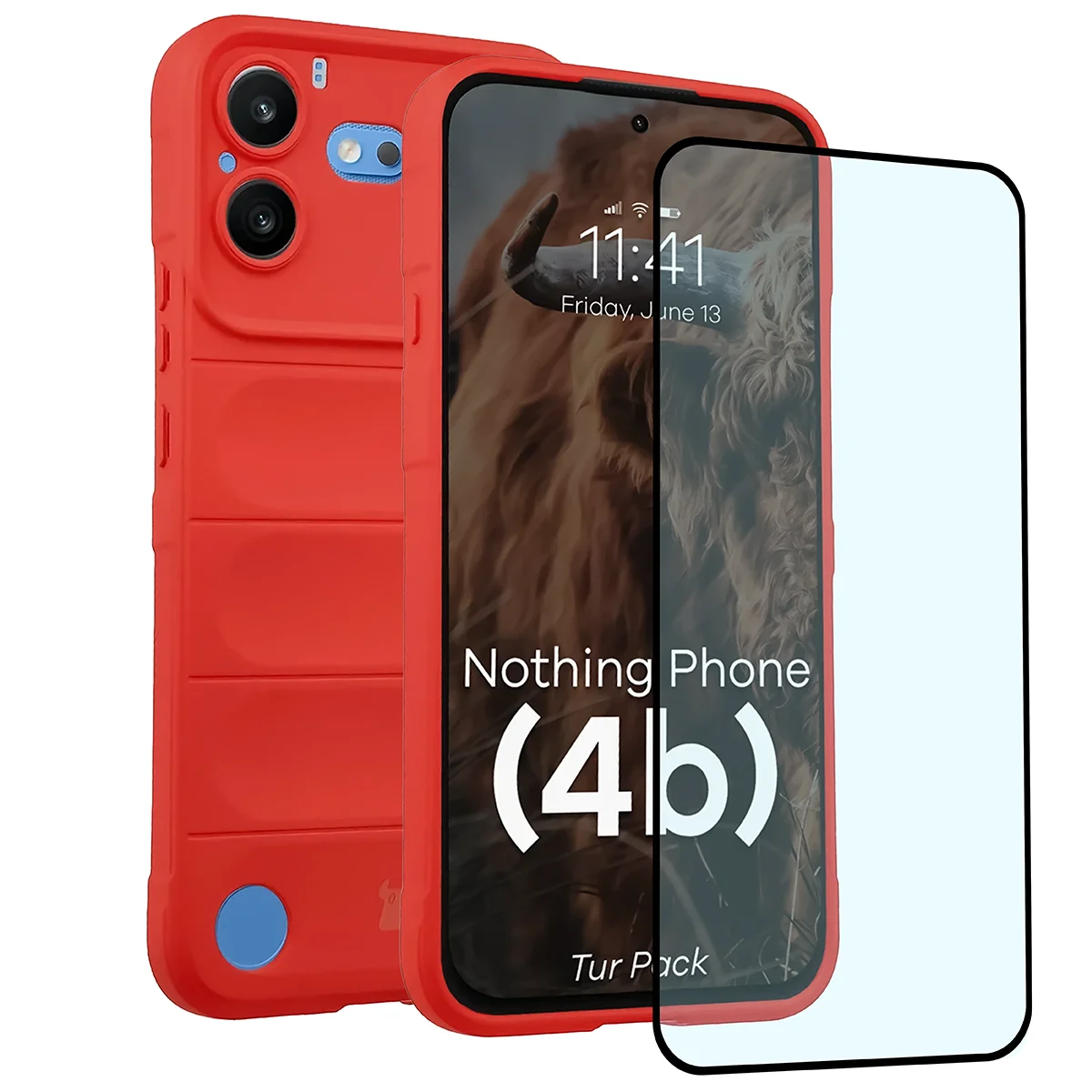 Przód pudełka Bizon Tur Pack z dedykowaną etykietą do Nothing Phone (4b)