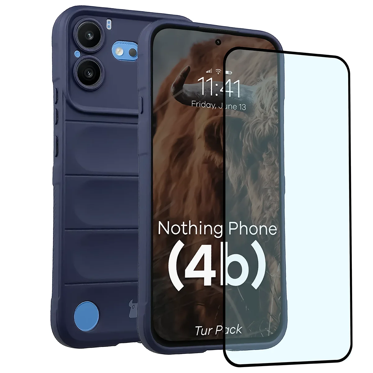 Przód pudełka Bizon Tur Pack z dedykowaną etykietą do Nothing Phone (4b)