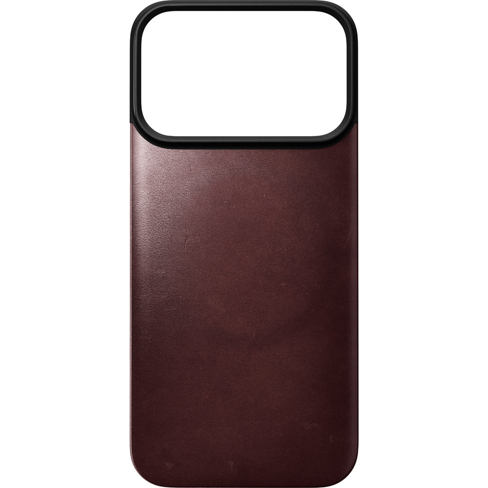 Skórzane etui Nomad Magnetic Leather Back Horween Series do MagSafe do iPhone 18 Pro / 17 Pro, Burgundy (burgundowy). Skóra premium, wyjątkowa faktura, luksusowe wykończenie