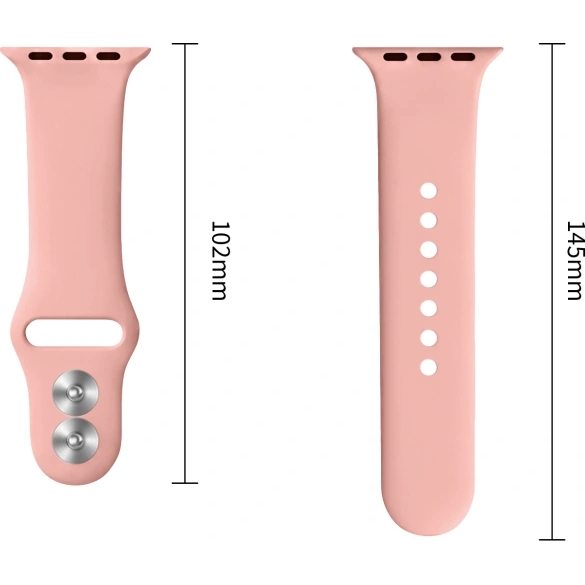 Tech-Protect Silicone z regulowanym zapięciem do Apple Watch SE 2024 44mm / 2022 44mm / 2020 44mm, Apple Watch Ultra 4 49mm / 3 49mm / 2 49mm / 1 49mm, Apple Watch Series 12 46mm / 11 46mm / 10 46mm / 9 45mm / 8 45mm / 7 45mm / 6 44mm / 5 44mm / 4 44mm / 3 42mm / 2 42mm / 1 42mm / 0 42mm, Dusty Rosa (różowa)
