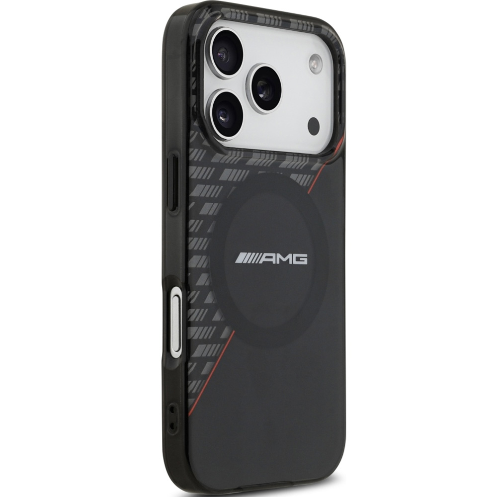 Etui Mercedes AMG IML Double Layer Rhombs do MagSafe do iPhone 18 Pro / 17 Pro, Black (półprzezroczysto-czarny)