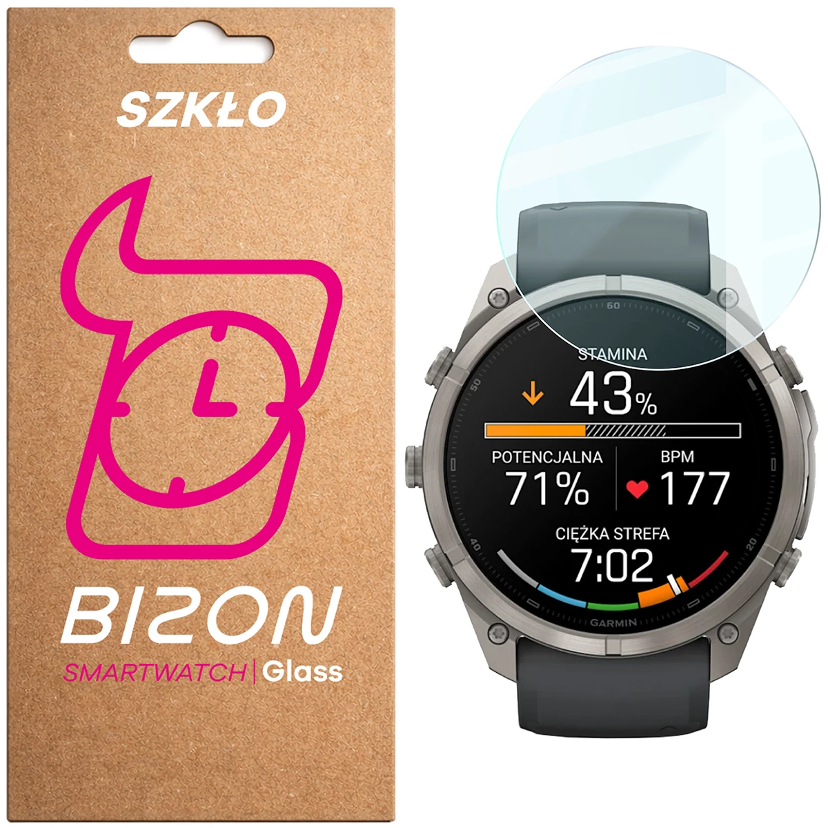 Szkło hartowane Bizon Watch Glass Clear do Garmin Fenix 9 Pro AMOLED (51 mm)