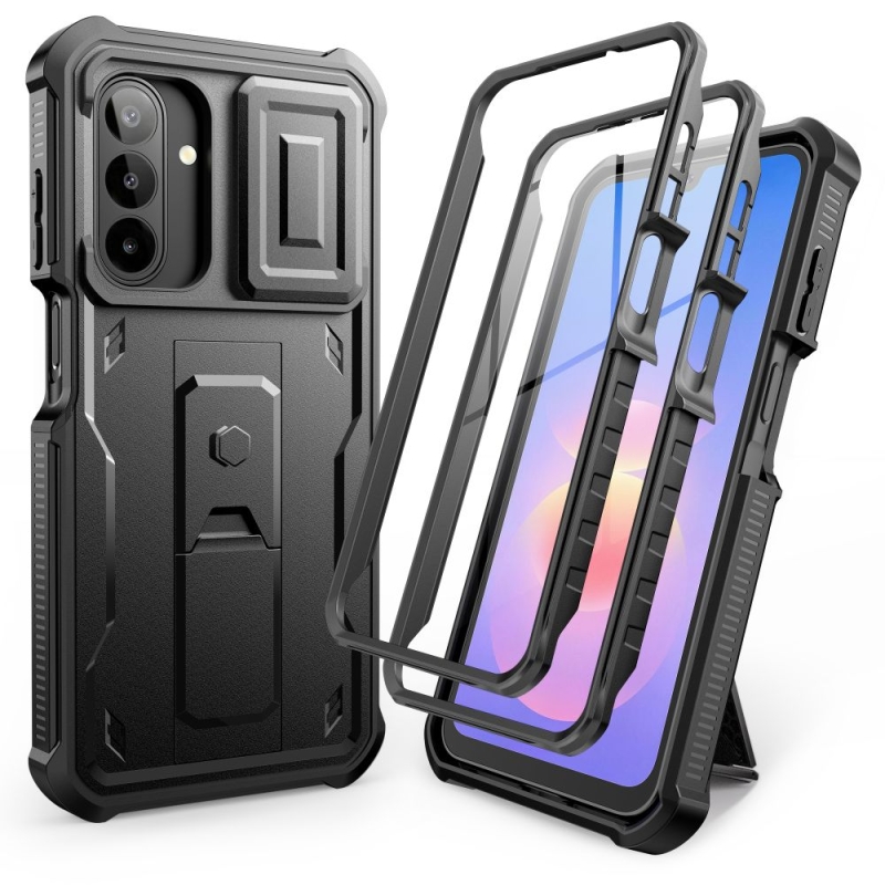 Tech-Protect Kevlar Cam+ 2-Set, pancerne etui ochronne z ramkami na telefon, solidne, Black (czarny)