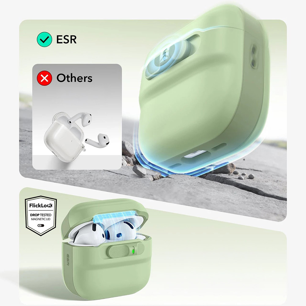 Pulse FlickLock Magnetic Case z dwuwarstwową konstrukcją ochronną do Apple AirPods 4, Apple AirPods 5