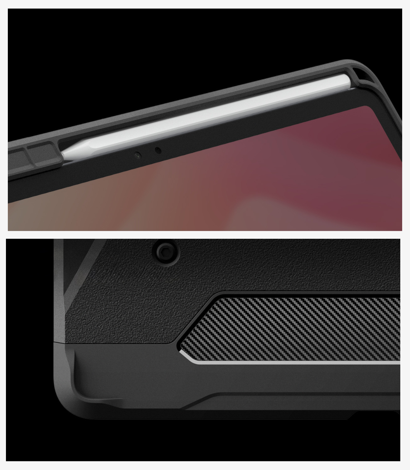 Oryginalne etui pancerne od marki Spigen z serii Tough Armor Pro dla Galaxy Tab S12 Plus, Matte Black (czarny)