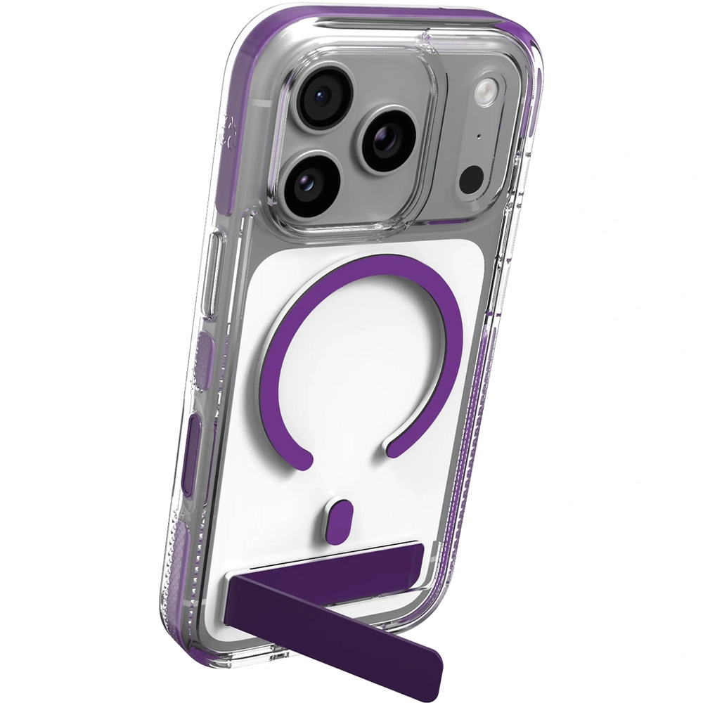 Etui ZAGG Santa Cruz Snap Kickstand do MagSafe do iPhone 18 Pro Max / 17 Pro Max, Fresh Purple (przezroczysto-fioletowy)