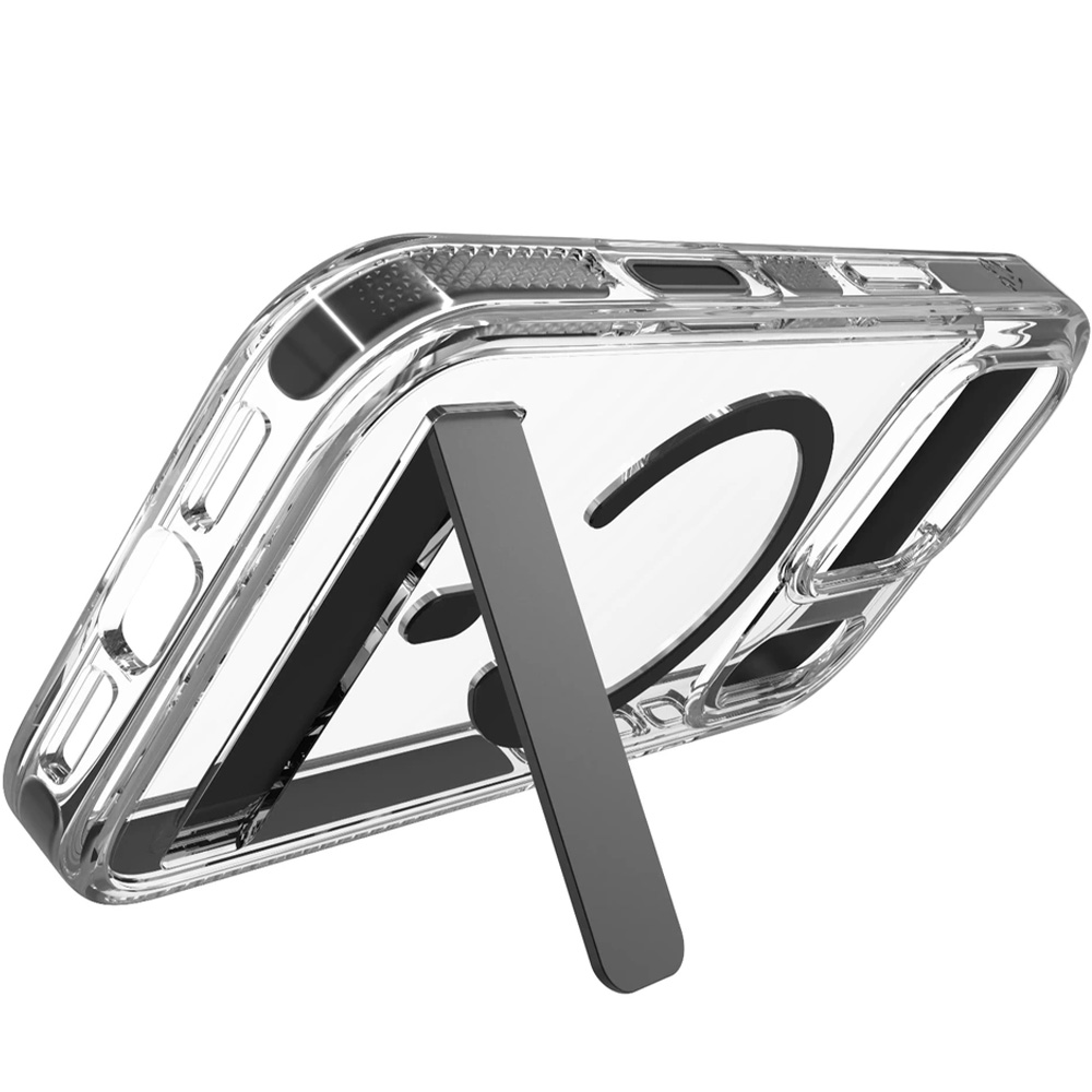 Etui ZAGG Santa Cruz Snap Kickstand do MagSafe do iPhone 18 Pro / 17 Pro, Black (przezroczysto-czarny)