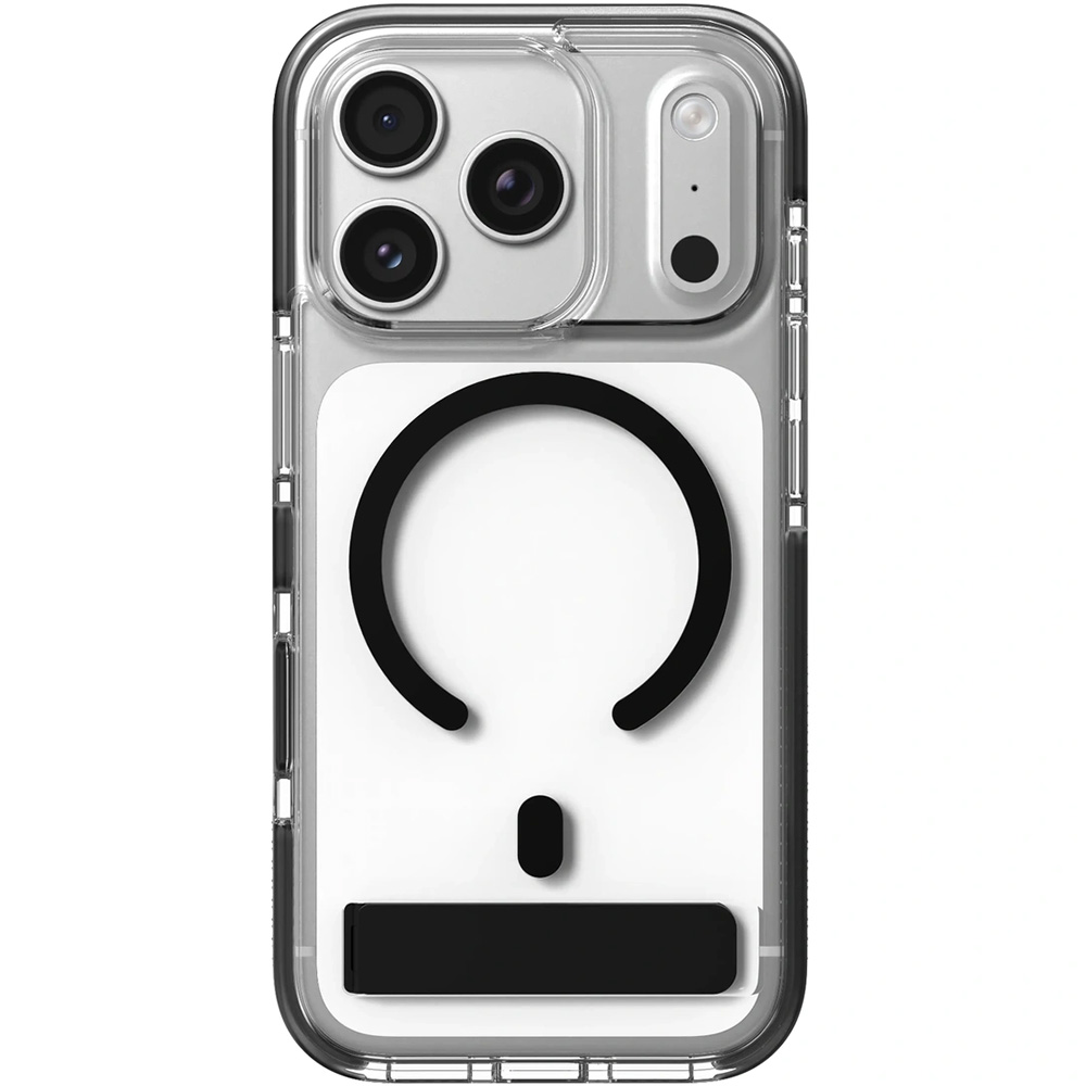 Etui ZAGG Santa Cruz Snap Kickstand do MagSafe do iPhone 18 Pro / 17 Pro, Black (przezroczysto-czarny)