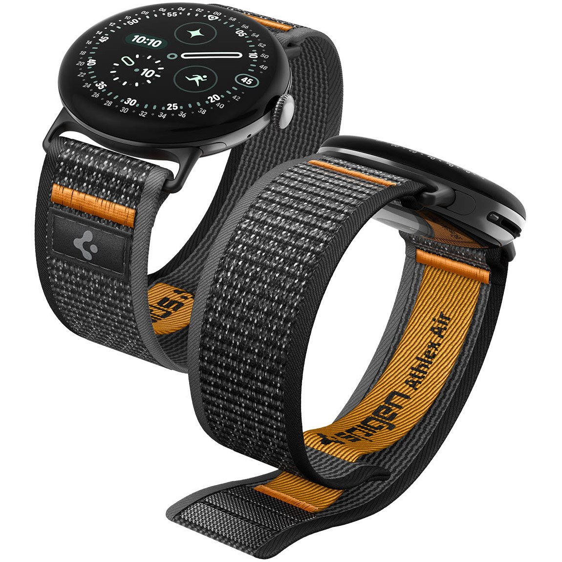 Spigen Athlex Air, sportowy pasek na nadgarstek do smartwatcha, Black Orange (czarno-pomarańczowy)