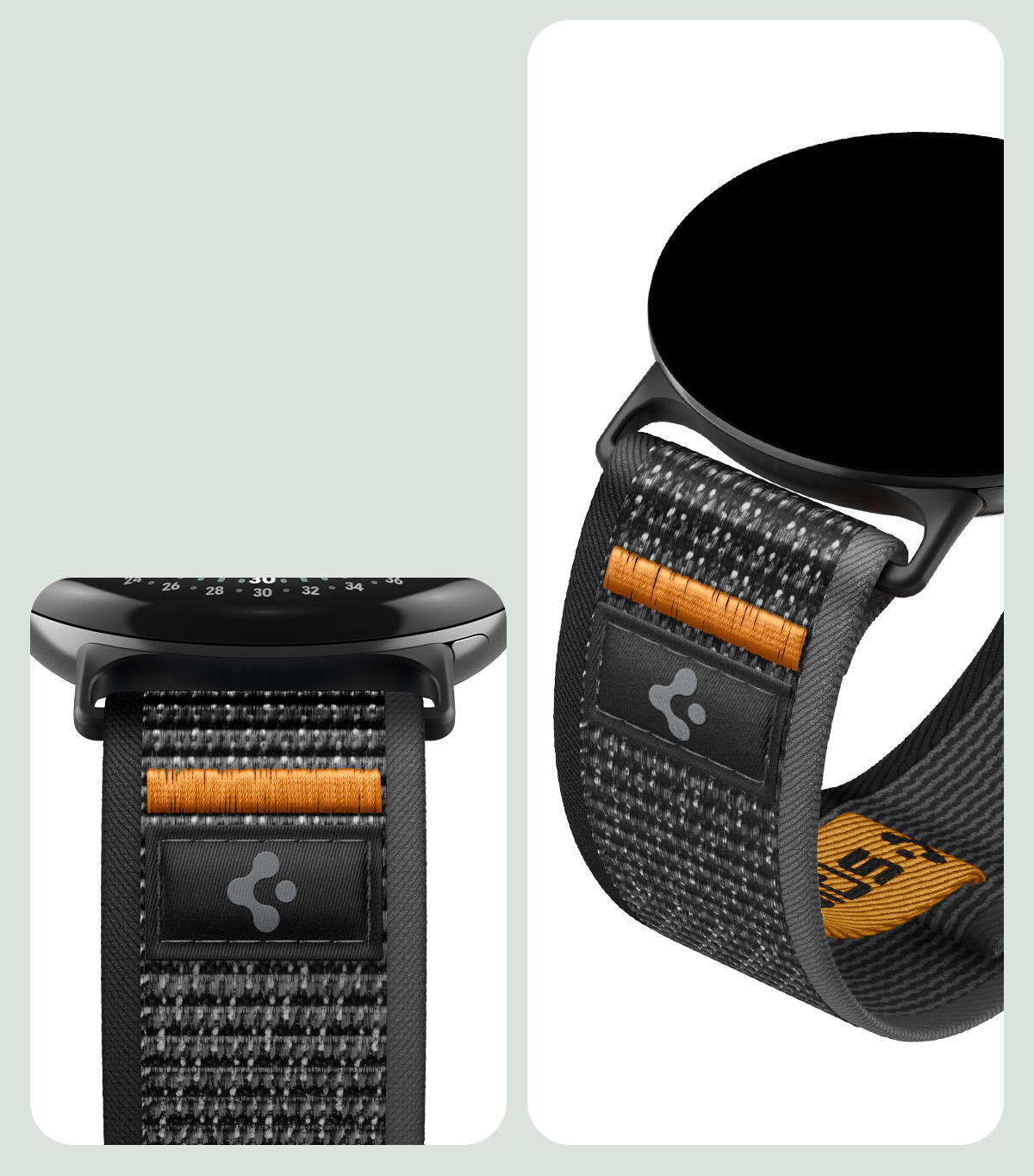 Spigen Athlex Air, sportowy pasek na nadgarstek do smartwatcha, Black Orange (czarno-pomarańczowy)