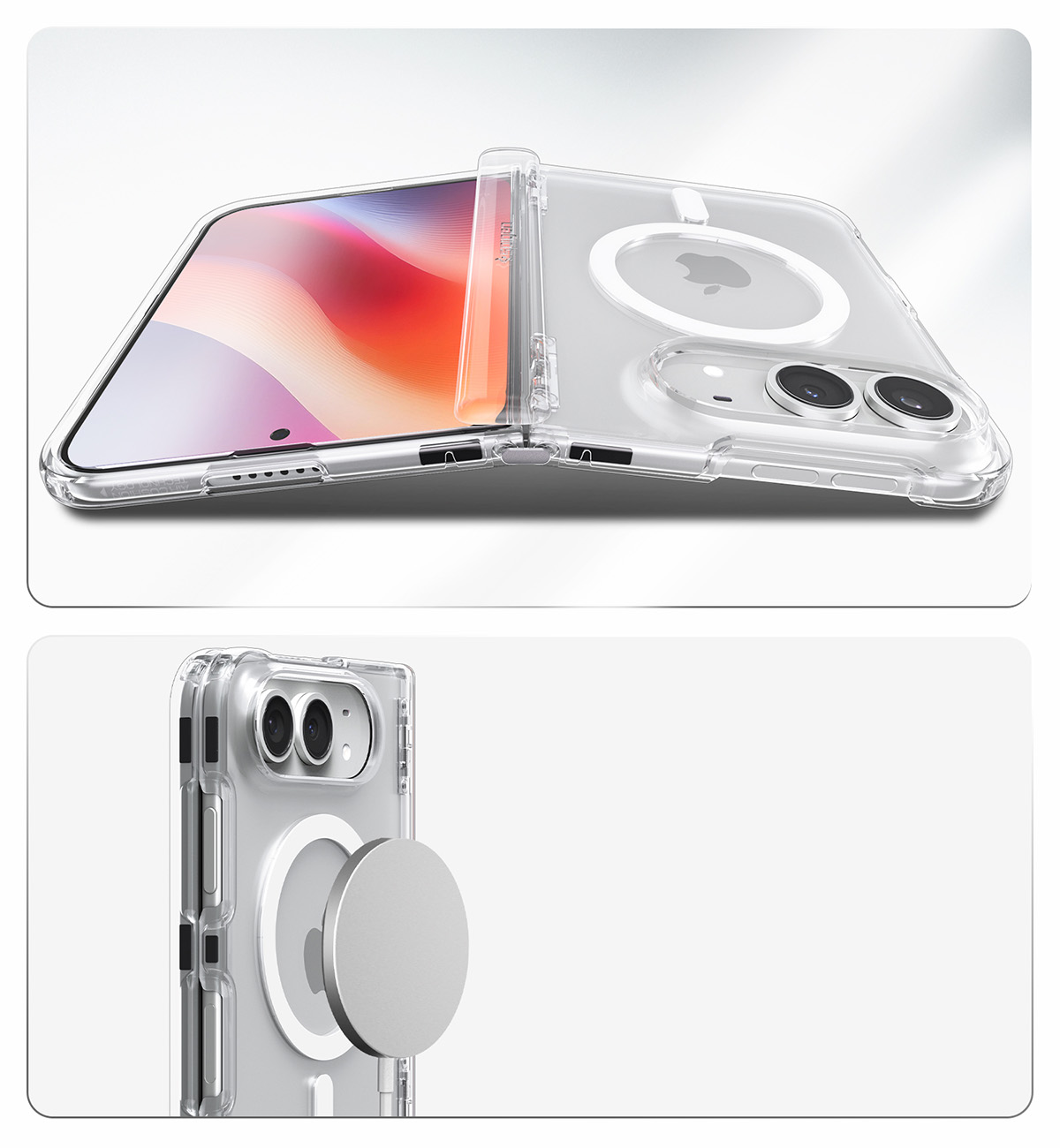 Etui Spigen Ultra Hybrid Pro Mag do MagSafe do iPhone Duo, Clear White (przezroczysto-biały)