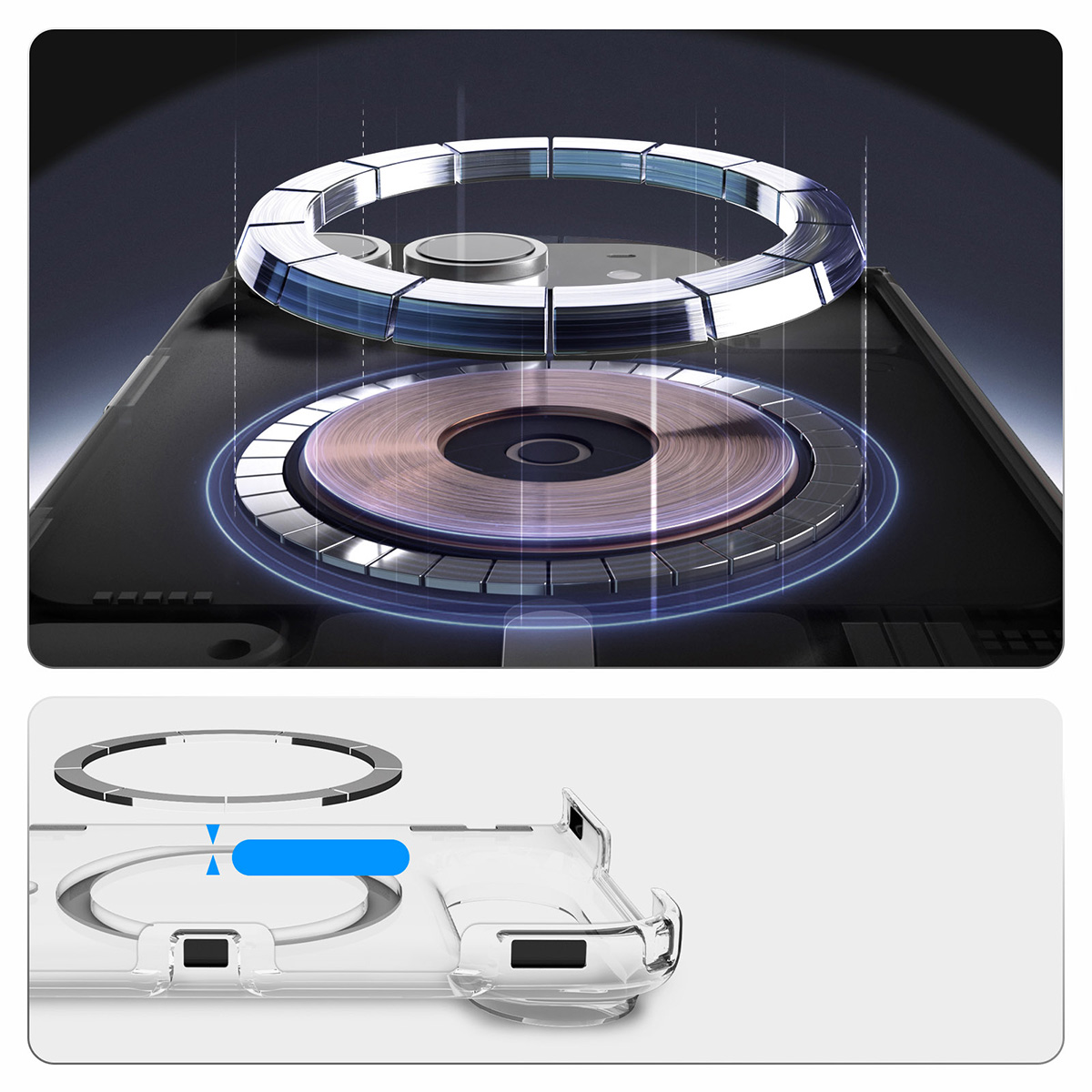 Etui Spigen Slim Armor Pro Mag do iPhone Duo, Clear White (przezroczysto-biały)