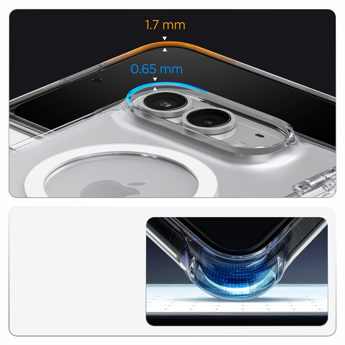 Etui Spigen Ultra Hybrid Pro Mag do MagSafe do iPhone Duo, Clear White (przezroczysto-biały)