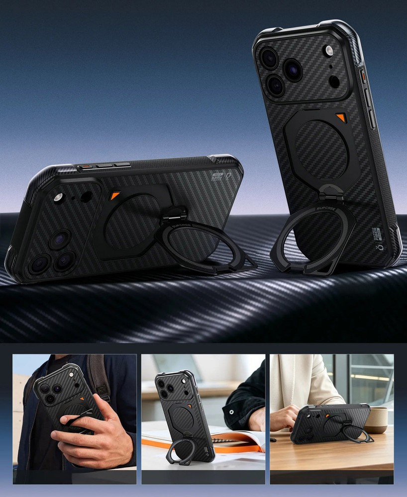 Etui pancerne aramidowe do MagSafe, Supcase Unicorn Beetle Aero Mag (CC) do iPhone 18 Pro Max / 17 Pro Max, Black (czarny)