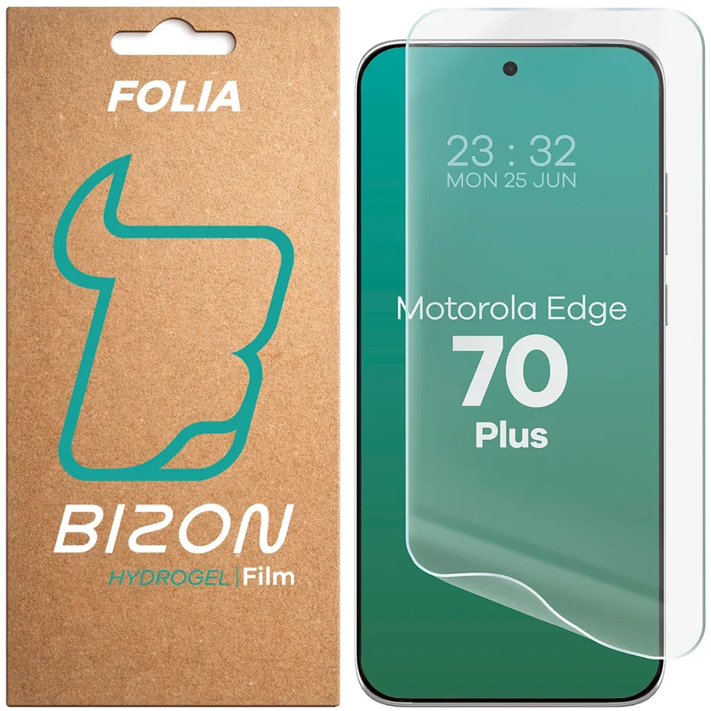 Pudełko i folia hydrożelowa na ekran Bizon Film Hydrogel Front do Motorola Edge 70 Plus