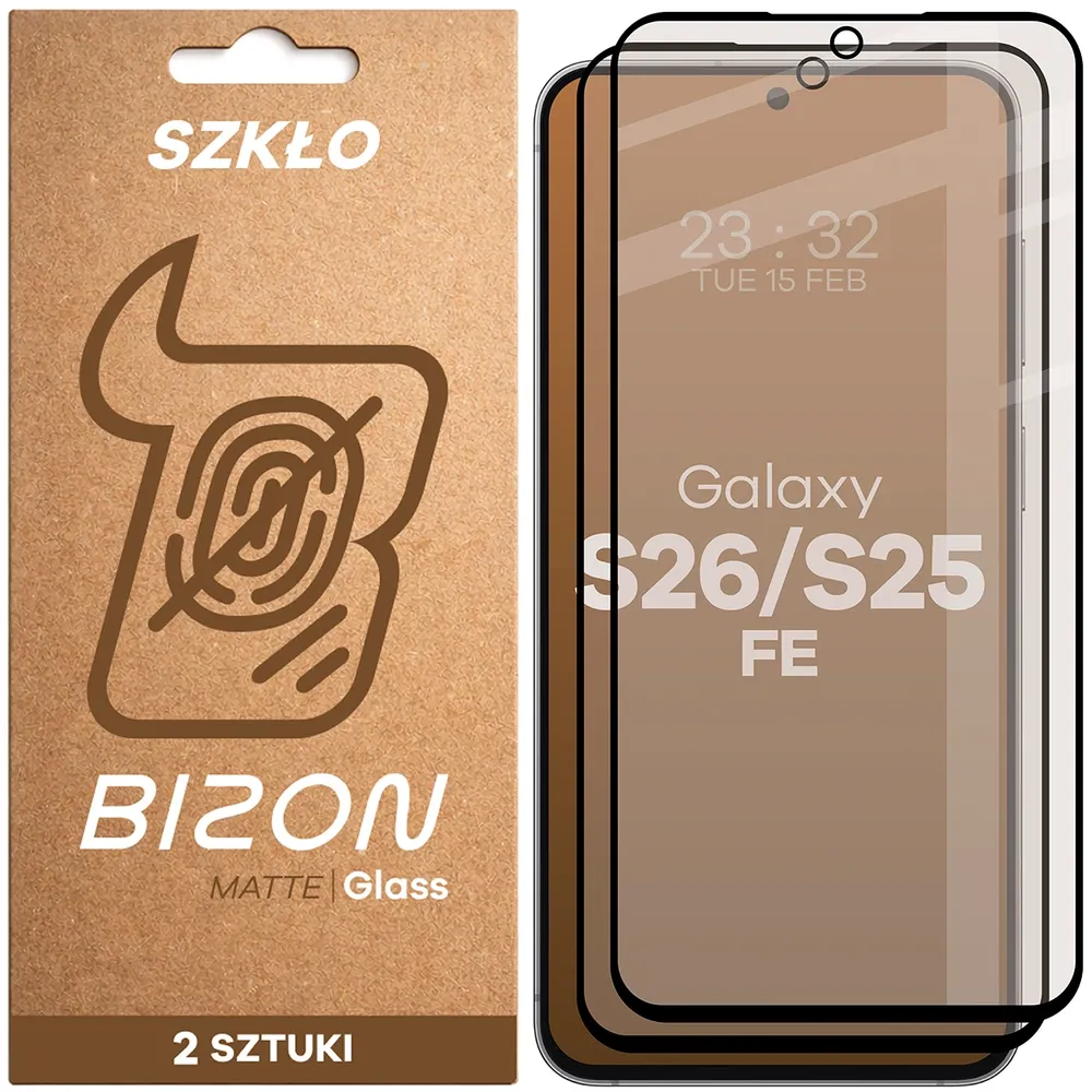 Szkło matowe na ekran Bizon Glass Matte Duo do Galaxy S25 FE, Galaxy S26 FE, 2 sztuki