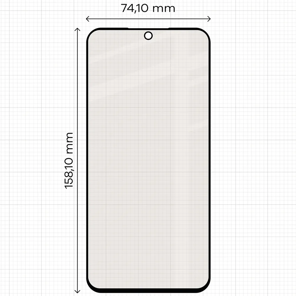 Miarka z wymiarami szkła matowego Bizon Glass Matte Duo do Galaxy S25 FE, Galaxy S26 FE