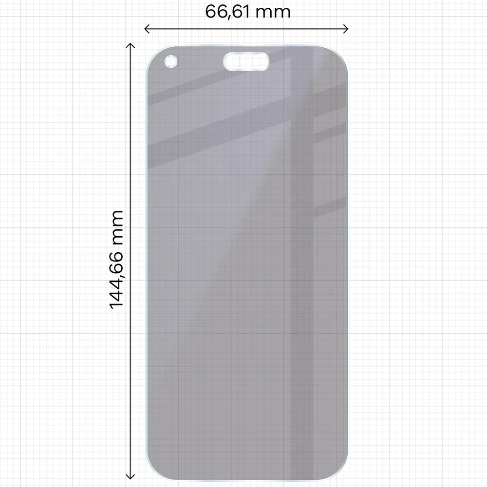 Wymiary szkła na miarce dla iPhone 18 Pro