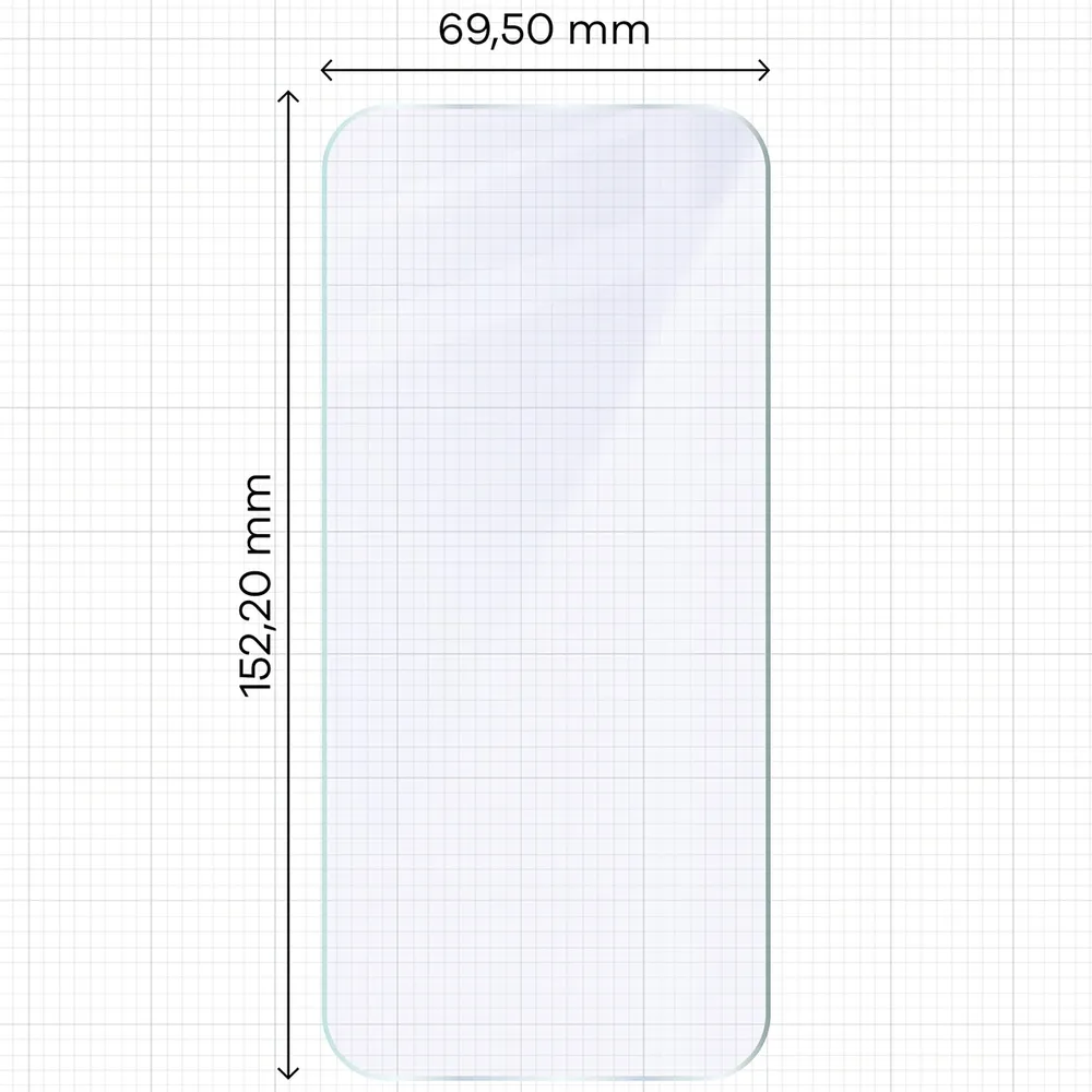 Miarka z wymiarami szkła hybrydowego Bizon Hybrid Mule Duo do OPPO Find X10