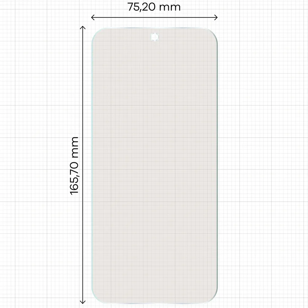 Miarka z wymiarami folii matowej Bizon Film Matte Duo do Xiaomi Redmi Note 17 5G / 4G