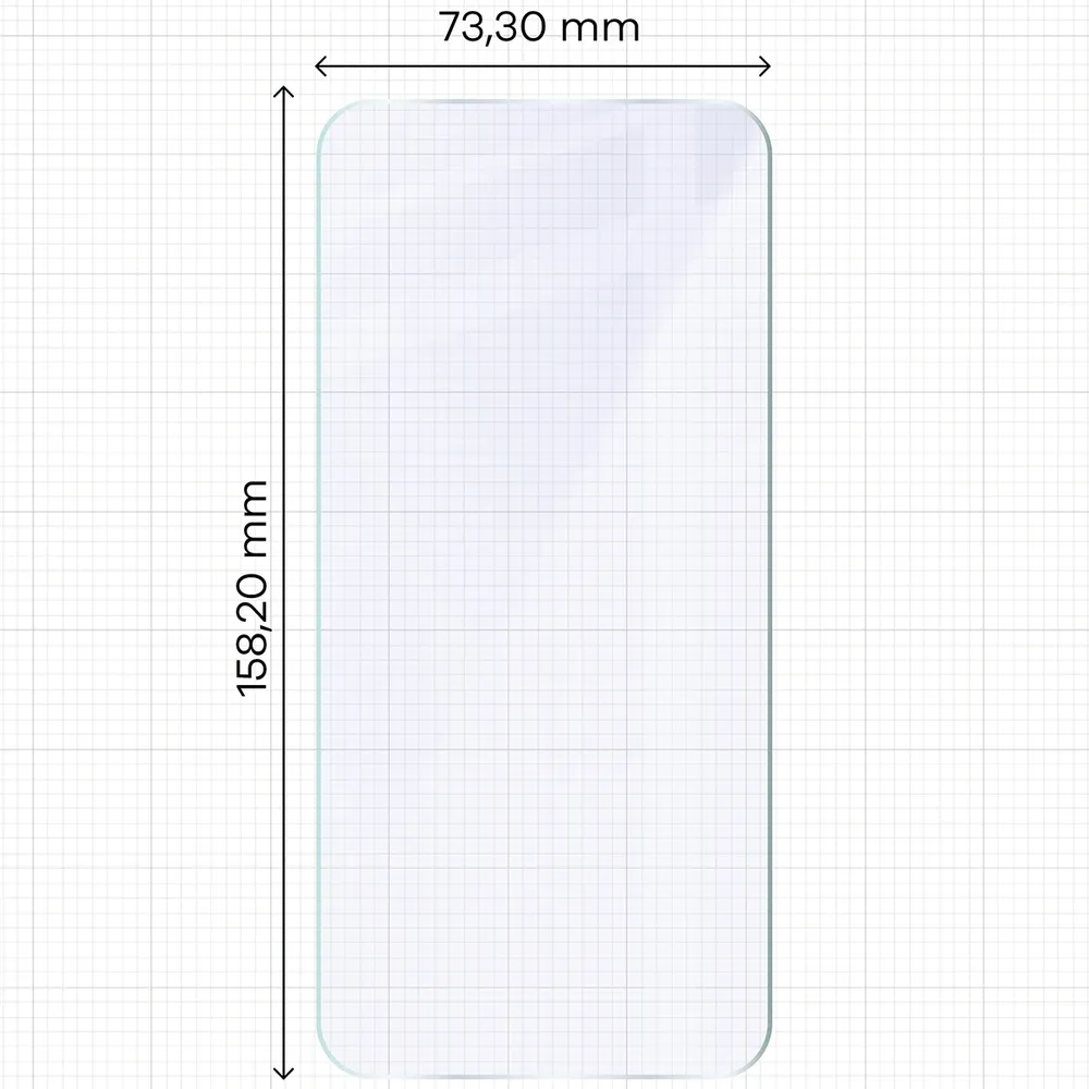 Miarka z wymiarami szkła hybrydowego Bizon Hybrid Mule Duo do Xiaomi Redmi Note 17 Pro Max 5G