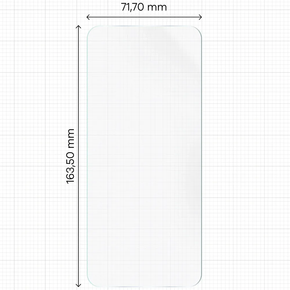 Miarka z wymiarami folii hydrożelowej Bizon Film Hydrogel Front Duo do Xiaomi Redmi Note 17 5G / 4G
