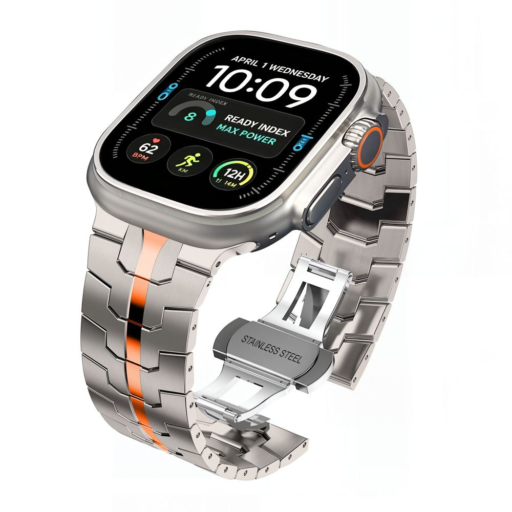 Bransoleta Tech-Protect Stainless z zapięciem motylkowym do Apple Watch SE 2024 44mm / 2022 44mm / 2020 44mm, Apple Watch Ultra 4 49mm / 3 49mm / 2 49mm / 1 49mm, Apple Watch Series 12 46mm / 11 46mm / 10 46mm / 9 45mm / 8 45mm / 7 45mm / 6 44mm / 5 44mm / 4 44mm / 3 42mm / 2 42mm / 1 42mm / 0 42mm