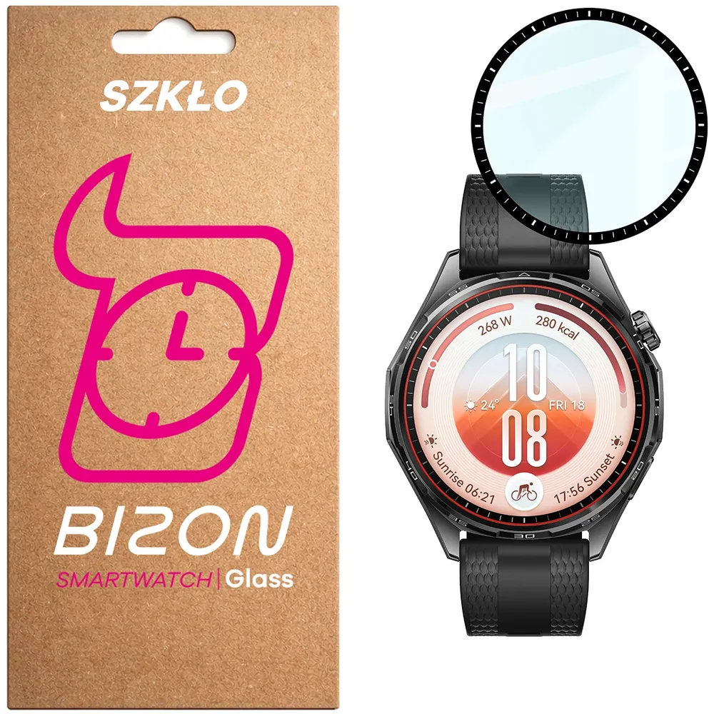 Szkło hybrydowe na smartwatch Bizon Glass Watch Edge dla Huawei Watch GT 7 46 mm
