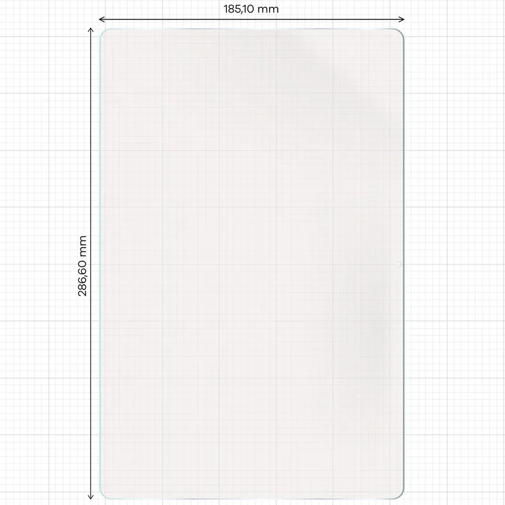 Miarka z wymiarami folii matowej Bizon Tab Film Matte do Galaxy Tab S12 Plus