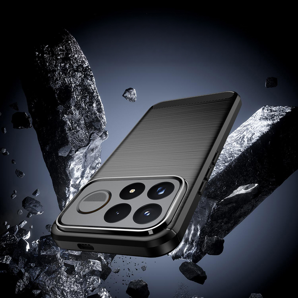 Techsuit Carbon Silicone, etui na telefon ergonomiczne wygodne praktyczne trwałe, Black (czarny)