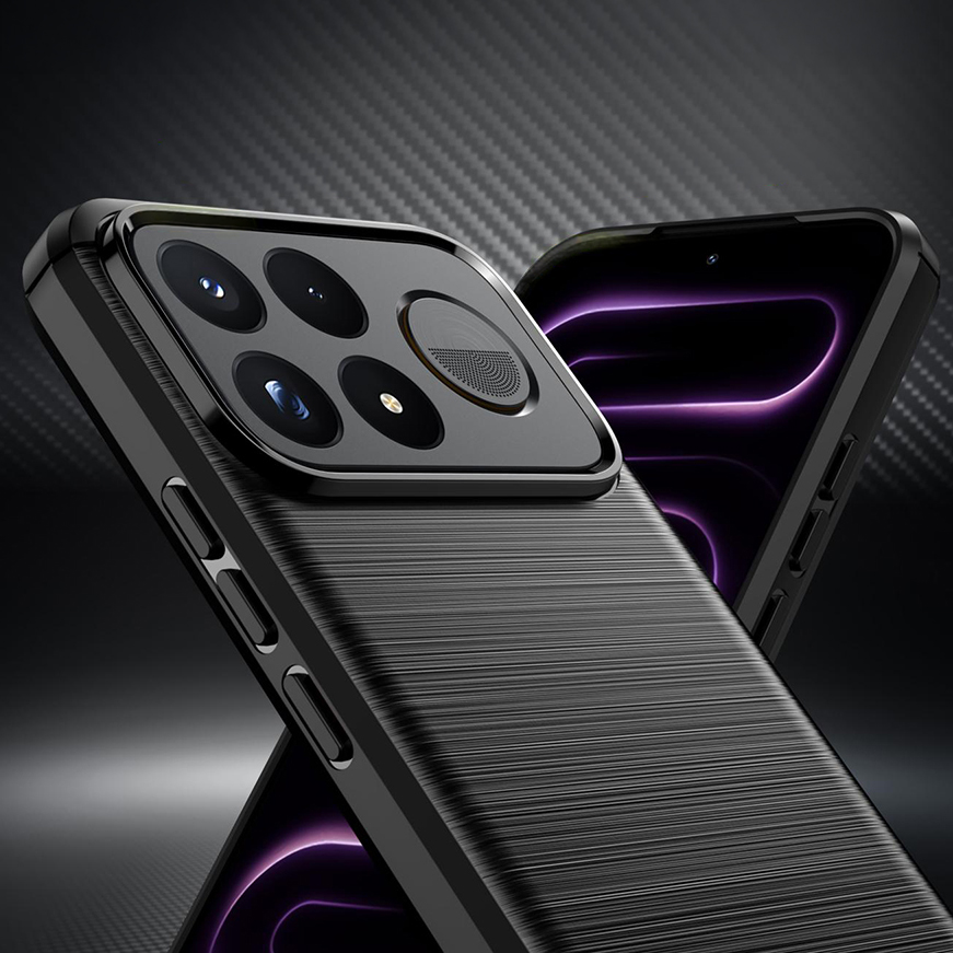 Techsuit Carbon Silicone, odporne etui zabezpieczające schludne łatwe w czyszczeniu, Black (czarny)