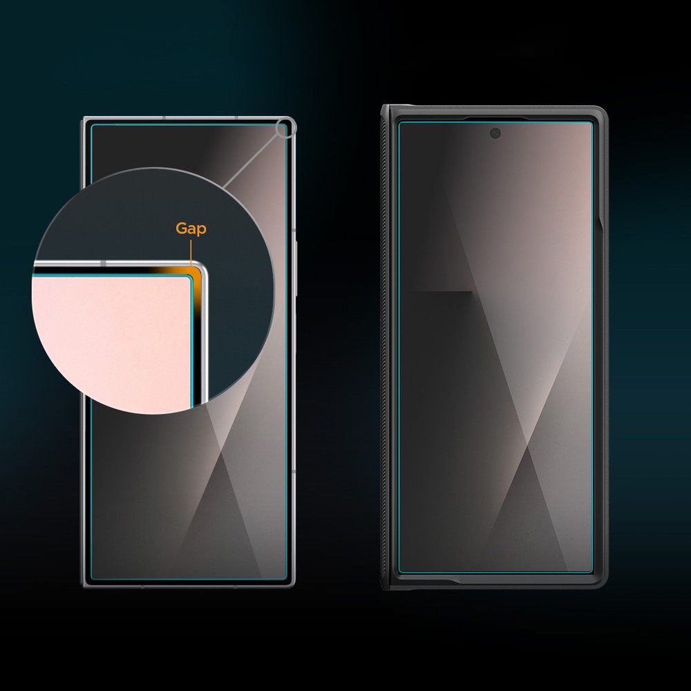 Szkło hartowane prywatyzujące Spigen Glas.tR EZ Fit Pro Privacy (Alumina Core) 1-Pack z ramką aplikacyjną do Galaxy Z Fold8 Ultra / Fold7