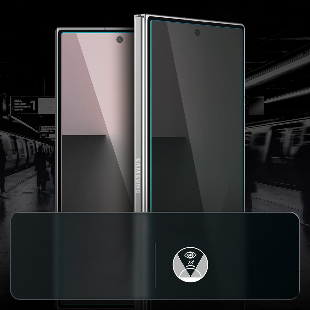 Szkło hartowane prywatyzujące Spigen Glas.tR EZ Fit Pro Privacy (Alumina Core) 1-Pack z ramką aplikacyjną do Galaxy Z Fold8 Ultra / Fold7
