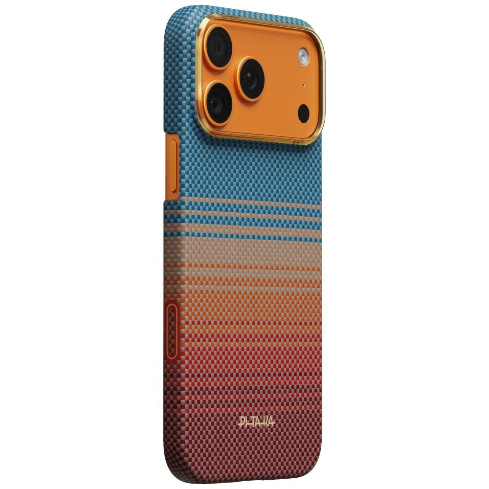 PITAKA Ultra-Slim Case, ochronny case lekki trwały solidny minimalistyczny elegancki smukły, California Dream (pomarańczowo-niebieski z kevlarem)