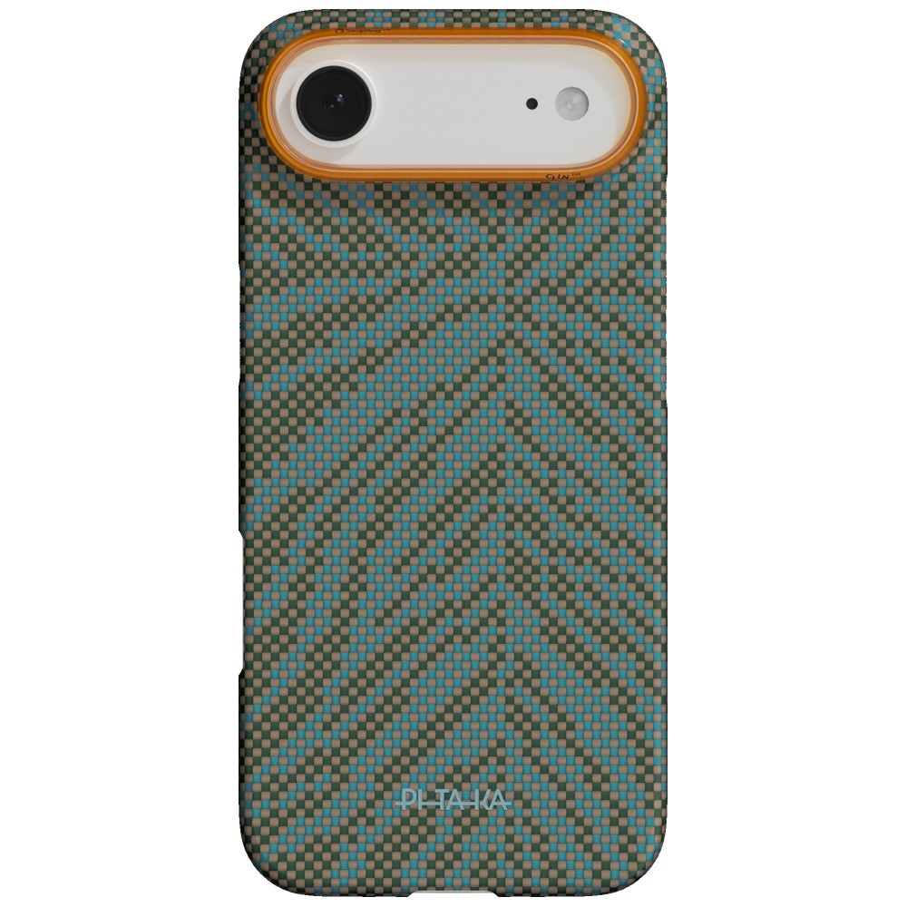 PITAKA Edge Case, aramidowa faktura cienka wytrzymałość lekkość minimalistyczny styl, Dive Green (brązowo-zielony ze wzorem)