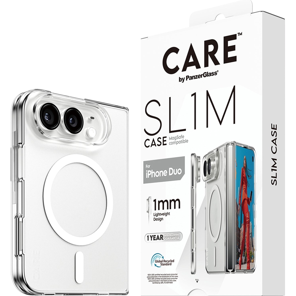 Etui CARE by PanzerGlass SL1M do MagSafe do iPhone Duo, Transparent (przezroczysty)