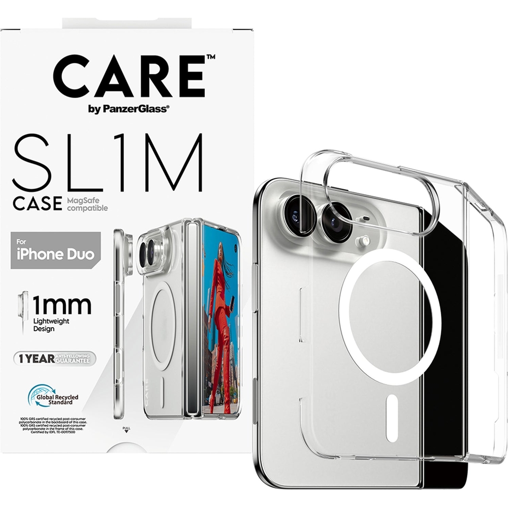 Etui CARE by PanzerGlass SL1M do MagSafe do iPhone Duo, Transparent (przezroczysty)