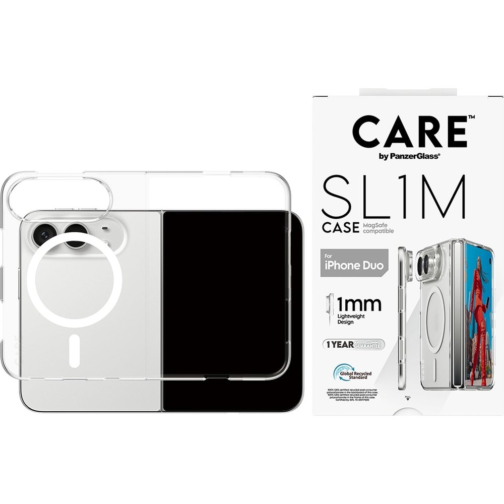 Etui CARE by PanzerGlass SL1M do MagSafe do iPhone Duo, Transparent (przezroczysty)