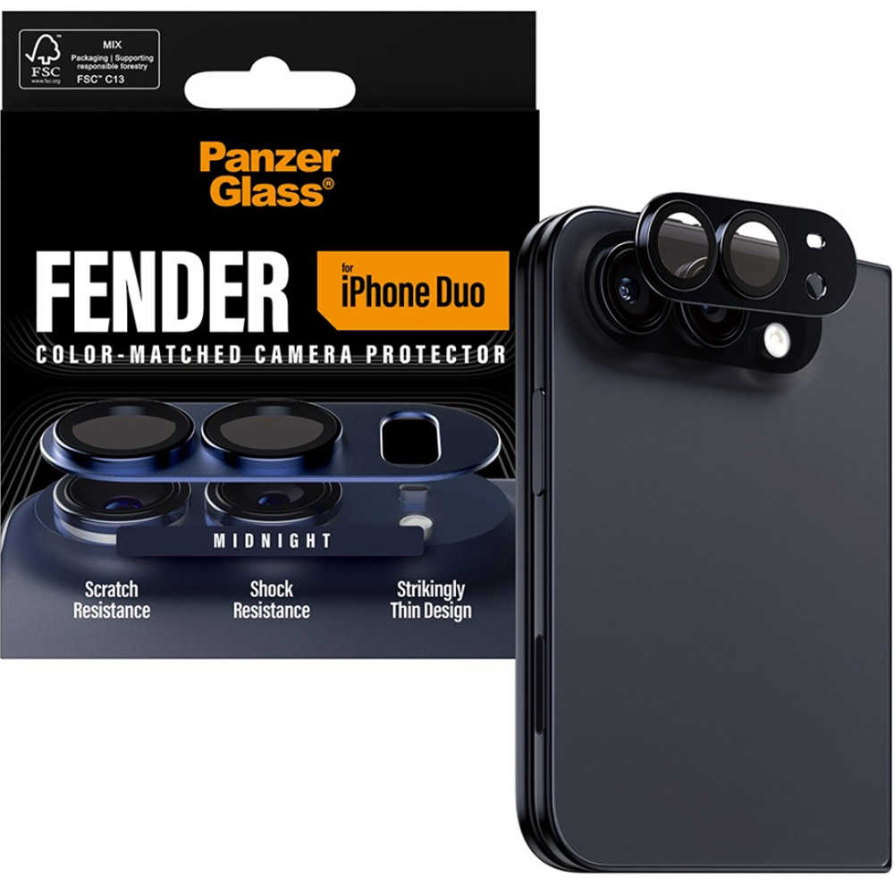 Szkło hartowane na aparat PanzerGlass Fender Camera Protector do iPhone Duo, Midnight (granatowy)