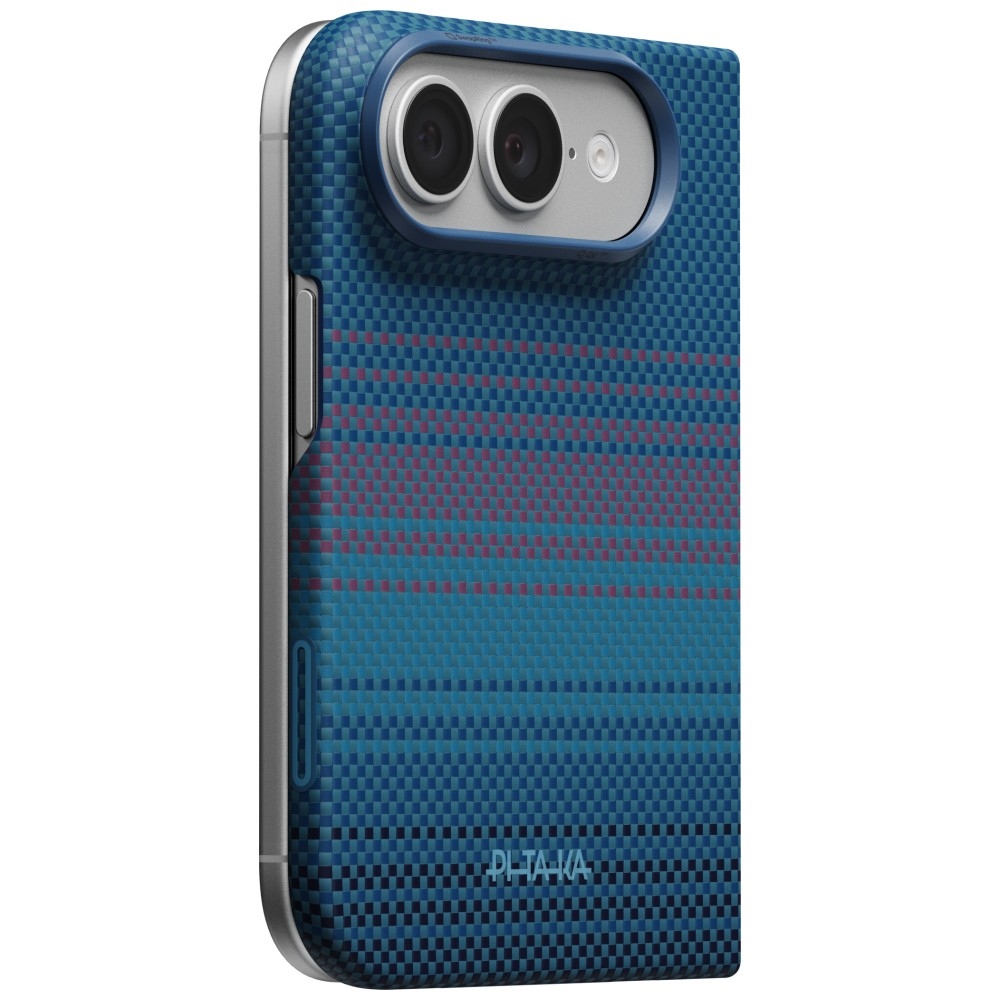 PITAKA Ultra-Slim Case, aramidowa faktura cienka wytrzymałość lekkość minimalistyczny styl, 1007 Nights (niebiesko-czerwone z Kevlarem)