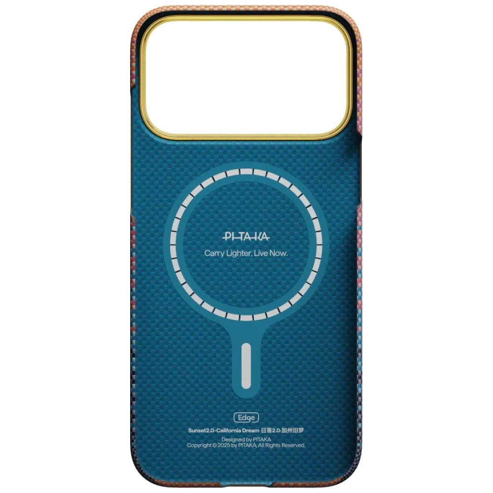PITAKA Ultra-Slim Case, technologia wygoda wyczucie dotyku elegancki codzienny, California Dream 05 (różowo-niebieski z kevlarem)