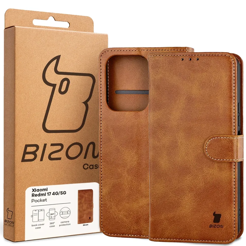 Przód pudełka Bizon Case z dedykowaną etykietą do Xiaomi Redmi 17 5G / 4G